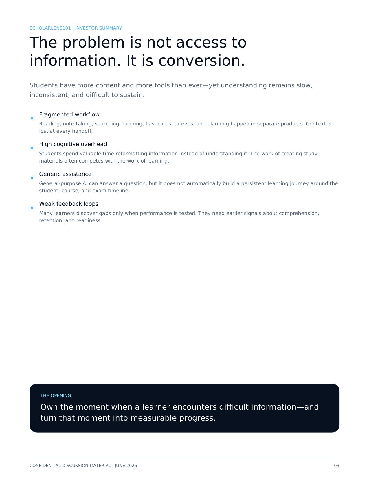 ScholarLens101 investor summary original document page 3